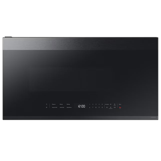 Samsung Bespoke 2.1 Cu. Ft. Over-the-Range Microwave with Sensor Cooking and Edge to Edge Glass Display in Matte Black Steel ME21DG6500MTAA - New in Box