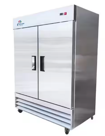 Cooler Depot 54 in. W 47 cu. ft. NSF Auto Defrost 2-Door Commercial Reach In Upright Freezer in Stainless Steel XB54F-HC - Scratch & Dent (Minor)