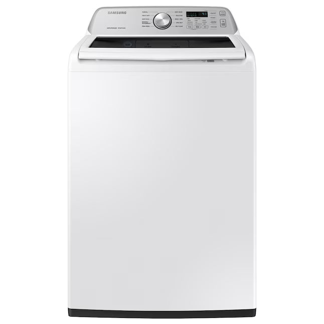 Samsung 4.5-cu ft High Efficiency Impeller Medium Top-Load Washer in White WA45T3400AW - Certified Refurbished and Samsung 7.2-cu ft Electric Dryer in White DV400EWHDWR - Certified Refurbished