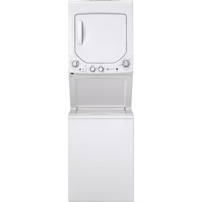 GE 24 in.  Spacemaker 2.3 cu. ft. Washer and 4.4 cu. ft. Gas Laundry Center with Stainless Steel Wash Basket GUD24GSSMWW - Scratch & Dent (Minor)