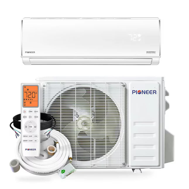 Pioneer Diamante Pro Low-Ambient 1-Zone 12,000 BTU 20 SEER2 Ductless Mini Split Inverter Heat Pump with 16 ft. Lines 208V/230V WT012GLSI20HLF - New in Box