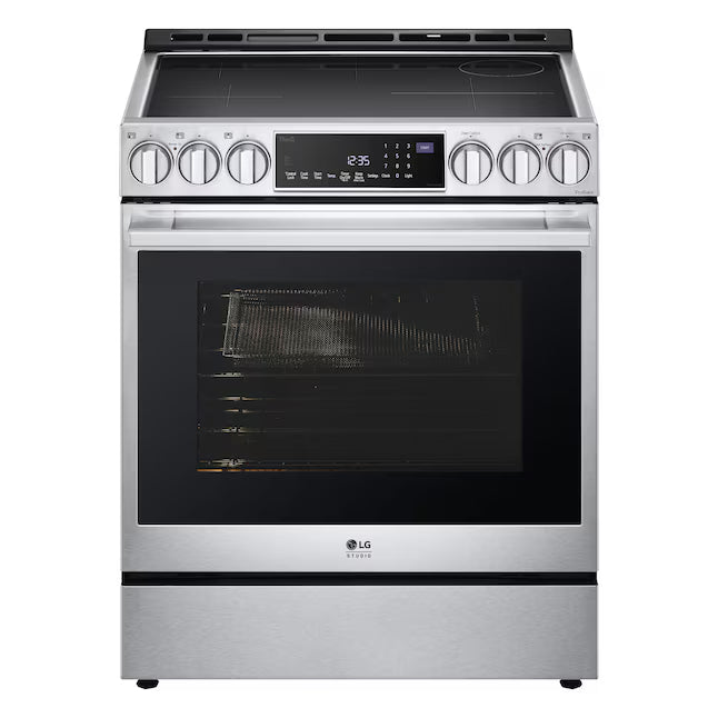 LG STUDIO 30 in. 6.3 cu. ft. 5-Burner Elements SMART Slide-In Induction Range in Stainless Steel with Air Fry, Energy Star 22121525 - LSIS6338FE - Scratch & Dent (Minor)