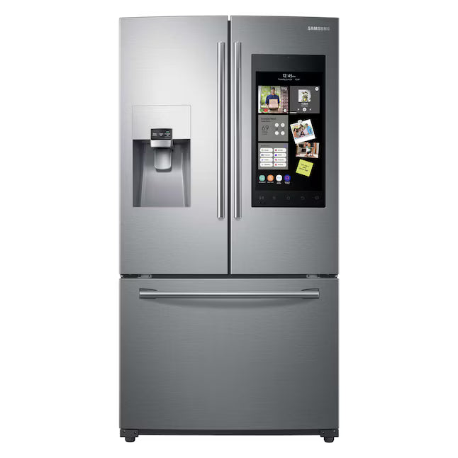 Samsung French Door with Family Hub, 24.2 cu. ft in Stainless Steel RF265BEAESR - Scratch & Dent (Major)