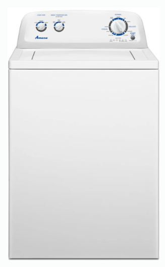 Amana 27 Inch Top-Load Washer with 3.4 cu. ft. Capacity, 9 Wash Cycles, Load Size Options, and 700 RPM Spin Speed NTW4650YQ - Certified Refurbished