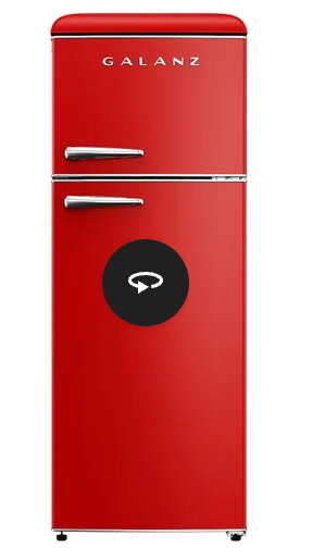 Galanz 22 in. 7.6 cu. ft. Retro Top Freezer Refrigerator, Hot Rod Red, Energy Star 25132SD363 - GLRF76TMRDER2 - Scratch & Dent (Minor)