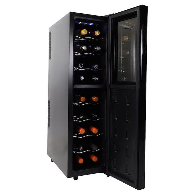 Koolatron 10-in W 18-Bottles Black Dual Zone Cooling Freestanding Indoor Wine Cooler 22142775 - WC18MG - Scratch & Dent (Minor)