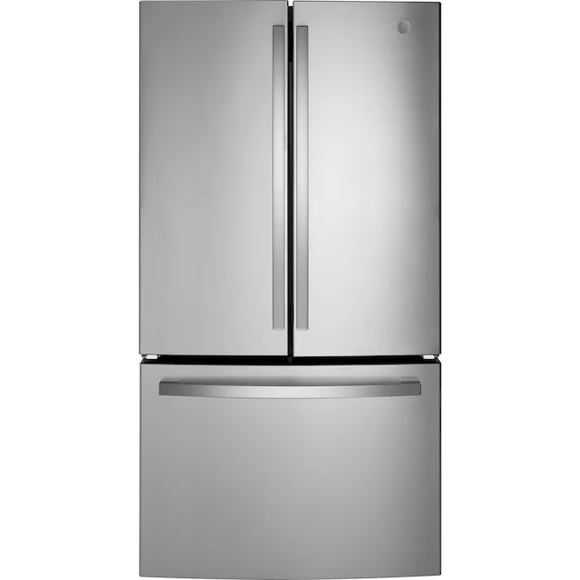 GE 36 in. Wide 21.9 Cu. Ft. French Door Counter Depth Refrigerator with Internal Water Dispenser in Stainless Steel GWE22JYMFS - Scratch & Dent (Moderate)
