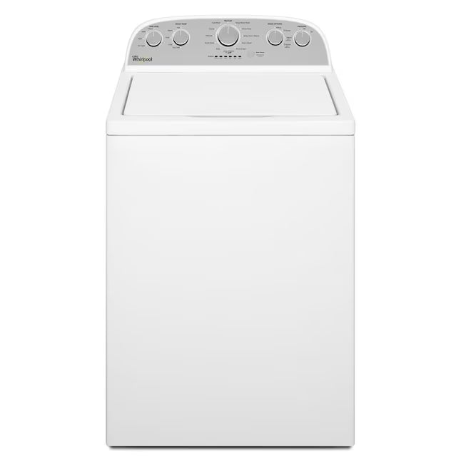 Whirlpool 4.3-cu ft  High Efficiency Impeller Medium Top-Load Washer in White WTW5000DW - Open Box and Whirlpool White Electric Extra Large 7.0 Cu. Ft. Dryer with Wrinkle Shield WED4815EW - Scratch & Dent (Minor)