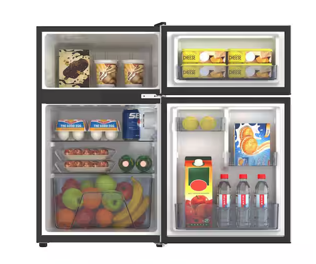 Magic Chef 3.1 cu. ft. 2-Door Mini Refrigerator with Freezer and Can Dispenser 251315SD1081 - HMDR31GSE - Scratch & Dent (Minor)