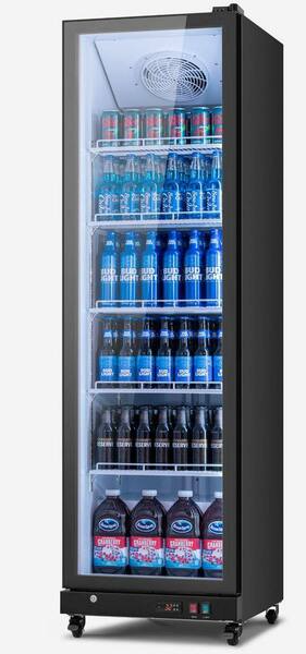 Pictures of Yeego 21.7 in. 12.4 cu. ft Merchandiser Refrigerator in Black Commercial Beverage Cooler Adjustable Shelves Dual Glass Door 25136CR632 - SC-380FC - Neu Appliance Outlet - Discount Appliance Outlet in Austin, Tx