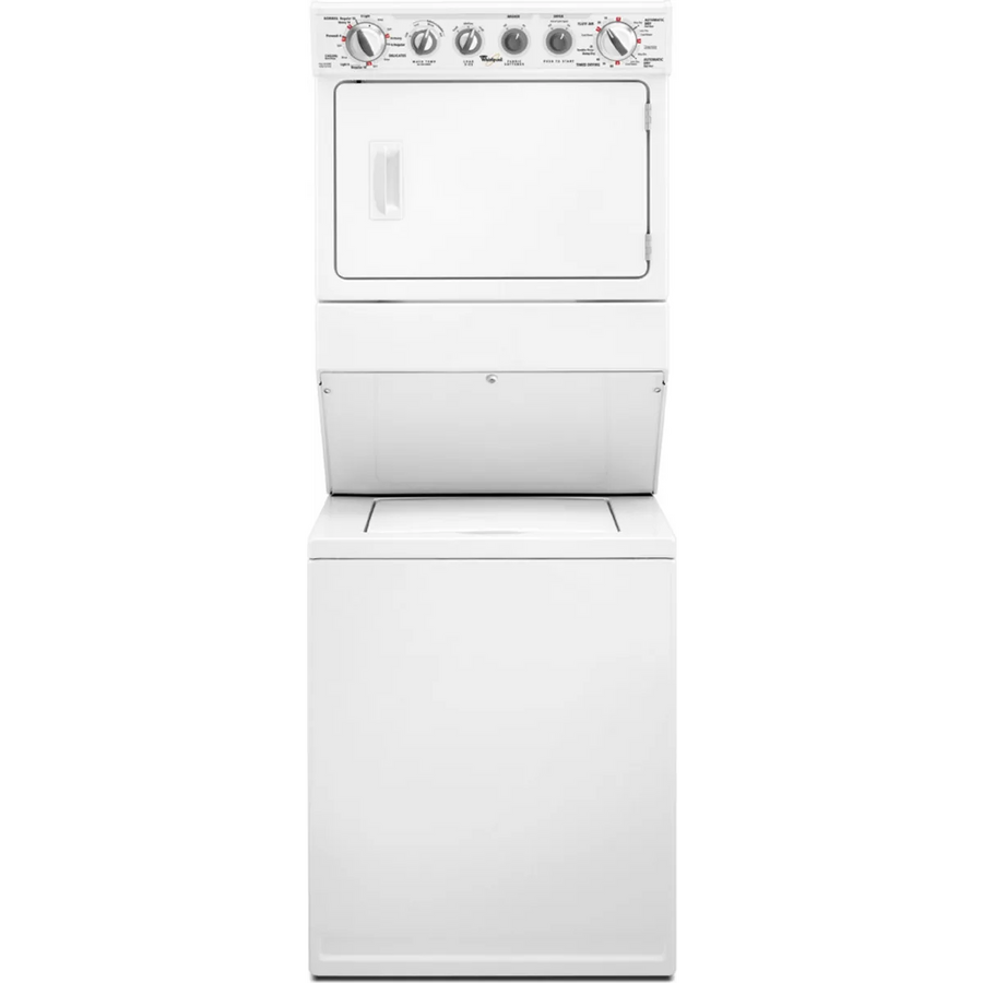 Whirlpool 27 Inch Electric Laundry Center with 2.5 cu. ft. Washer, 5.9 cu. ft. Dryer, 8 Wash Cycles, 6 Dry Cycles, AutoDry and Self-Clean Lint Filter WET3300XQ - Certified Refurbished
