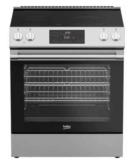 Pictures of Beko Self Cleaning Slide-In Range with Telescopic Roller Racks and Faster Preheat Time 31132SD67 - SLER30423SS - Scratch & Dent (Moderate) - Neu Appliance Outlet - Discount Appliance Outlet in Austin, Tx