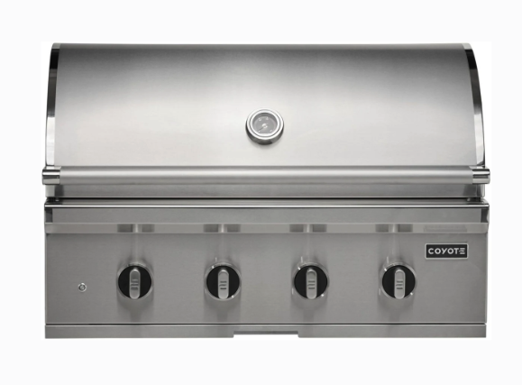 Coyote CL-Series 36-in 4-Burner Built-In Natural Gas Grill w/ Lift-Assist Hood & Safety Valve C3CL36NG - Scratch & Dent (Minor)