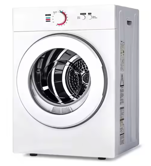 Vibekio 1.8 cu. ft. vented Front Load Stackable Compact Electric Dryer in White 6SD94 - CD-7 - Scratch & Dent (Minor)
