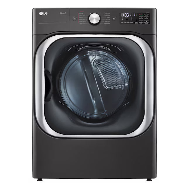 LG Black Steel 9.0 cu. ft. Mega Capacity Smart Wi-fi Enabled Front Load Gas Dryer with TurboSteam™ and Built-In Intelligence DLGX8901B - Scratch & Dent (Minor)