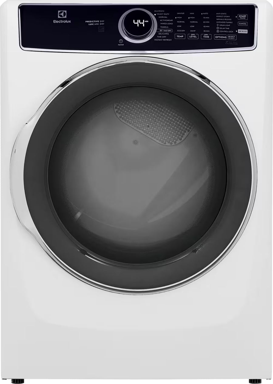 Electrolux 8.0 Cu. Ft. Stackable Gas Dryer with Steam and LuxCare Dry System in White 31134SD187 - ELFG7537AW - Scratch & Dent (Minor)