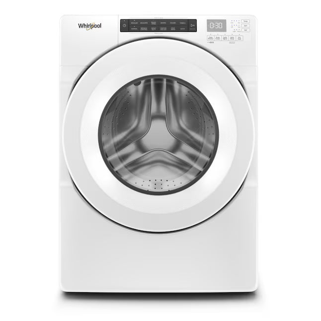Whirlpool White Closet Depth Front Load 4.3 Cu. Ft. Washer with Intuitive Controls and Single Load Dispenser WFW560CHW - Scratch and Dent (Major)