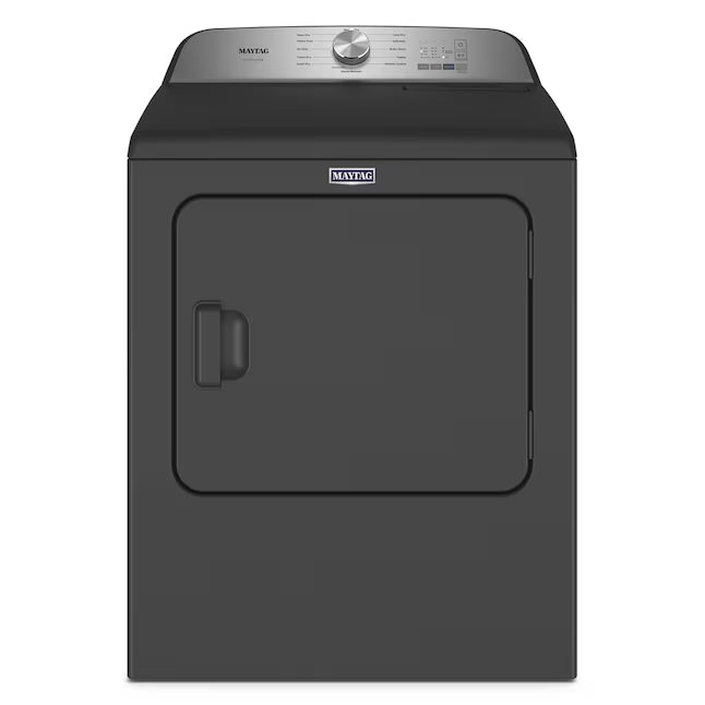Maytag 5.2 cu. ft. Pet Pro Top Load Washer in Midnight Steel with Agitator, Extra Power MTW7205RF - Open Box and Maytag Volcano Black Pet Pro 7.0 cu. ft. Electric Dryer with XL Lint Trap and Steam 16290 - MED6500MBK - Scratch & Dent (MInor)