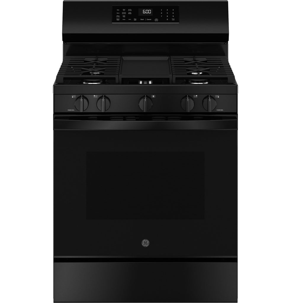 Pictures of GE® 30" Free-Standing Gas Convection Range with No Preheat Air Fry and EasyWash™ Oven Tray GGF600AVBB - New in Box - Neu Appliance Outlet - Discount Appliance Outlet in Austin, Tx