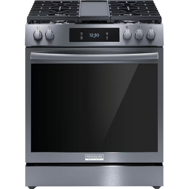 Frigidaire Gallery Black Stainless Steel Gas 30 Inch 6 Cu. Ft. Range with 15+ Ways to Cook 20531SD483 - GCFG3060BD - Scratch and Dent (Minor)