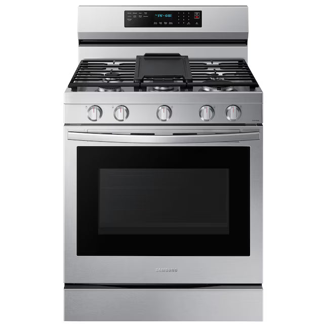 Samsung 5-Burner Freestanding Smart Gas Range in Stainless Steel with No Preheat AirFry and Wi-Fi Enabled Convection 31131SD2 - NX60A6711SS - Scratch & Dent (Minor)