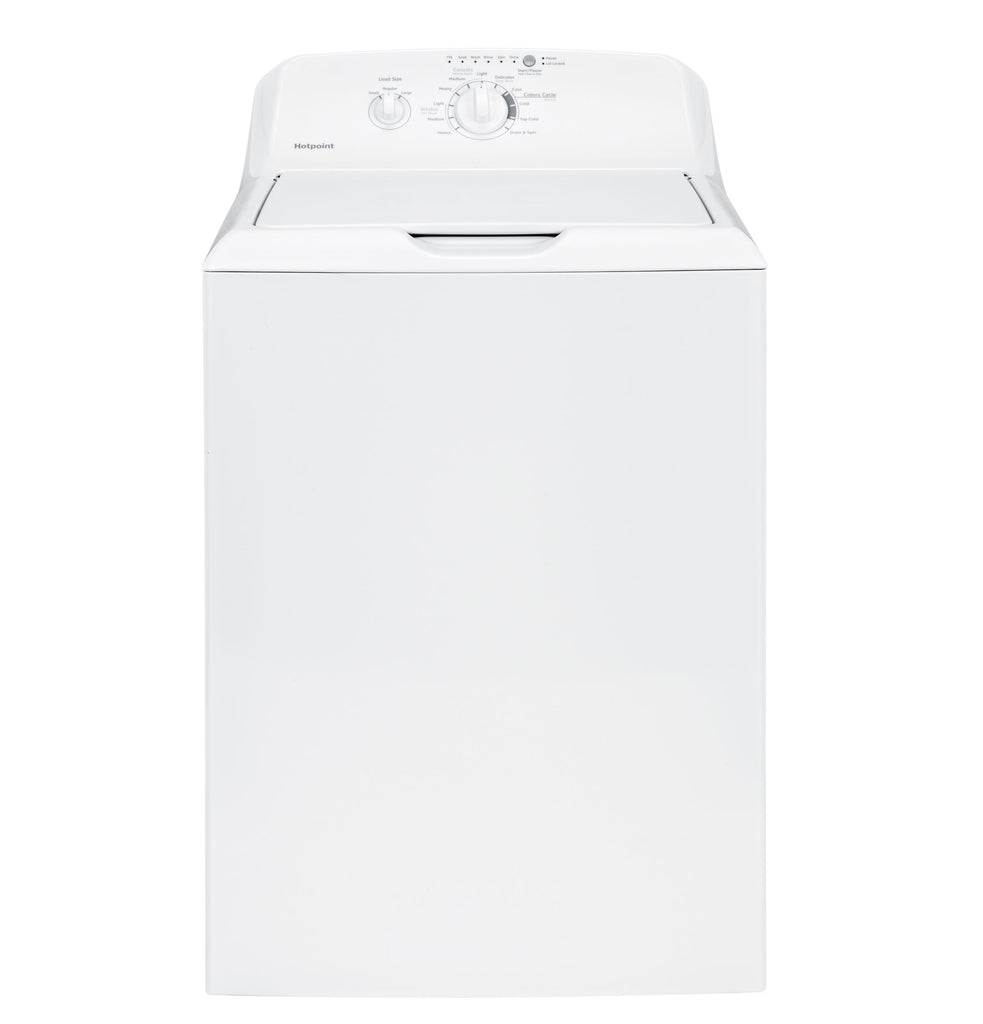 Hotpoint White Top Load 3.8 Cu. Ft. Washer with Stainless Steel Wash Basket 1CR05172 - HTW200ASKWW - Certified Refurbished
