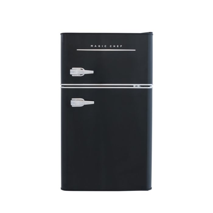 Magic Chef Retro 3.2 Cu. Ft. 2 Door Mini Fridge in Black 25135SD678 - HMCR320BE - Open Box