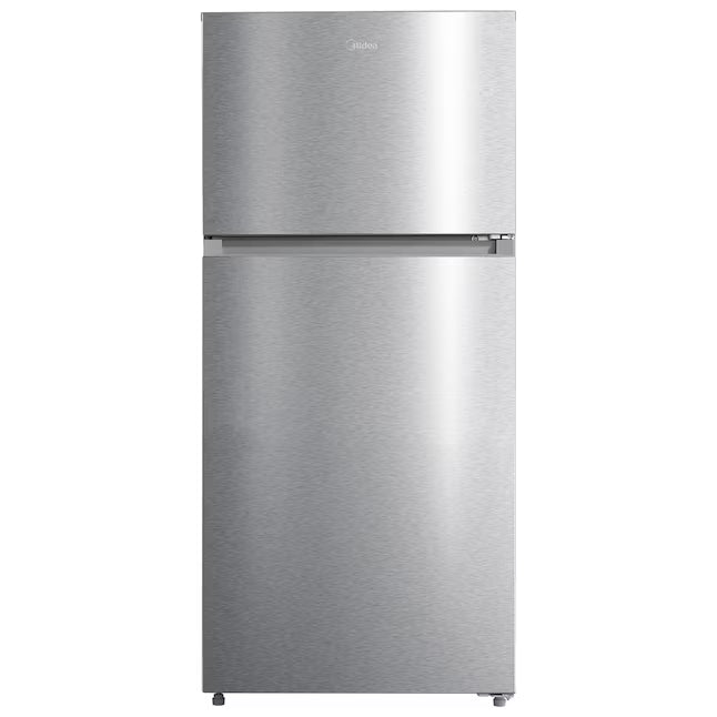 Midea 14 cu. ft. Garage Ready Top-Freezer Refrigerator in Stainless Steel 22231SD318 - MRT14D2BST - Scratch & Dent (Major)
