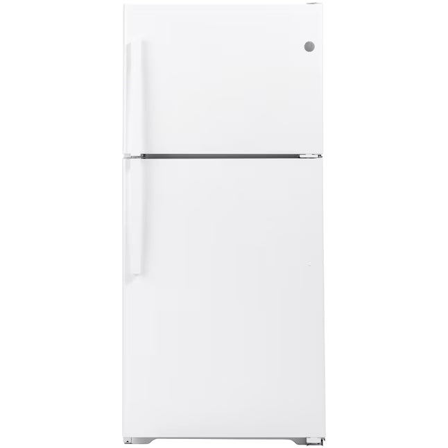 GE® 21.9 Cu. Ft. Garage Ready Top-Freezer Refrigerator in White GE9908 - GTS22KGNRWW - New In Box