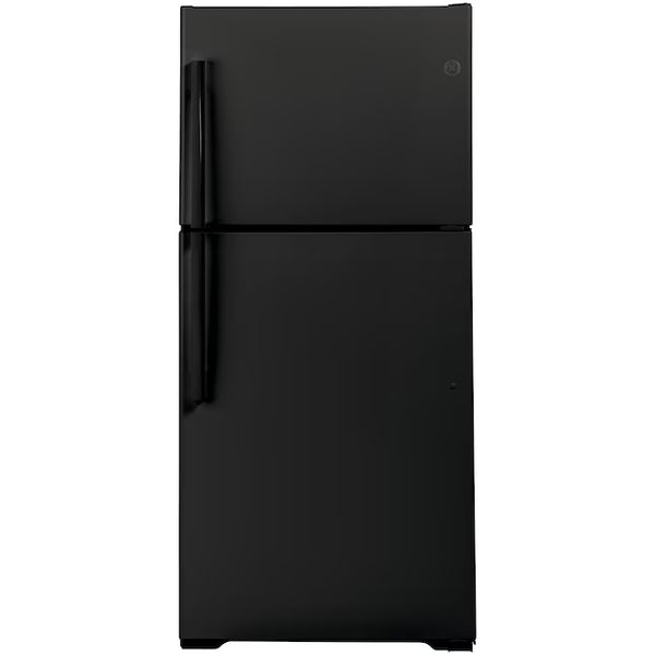 GE® 21.9 Cu. Ft. Garage Ready Top-Freezer Refrigerator in Black GE9913 - GTS22KGNRBB - New In Box