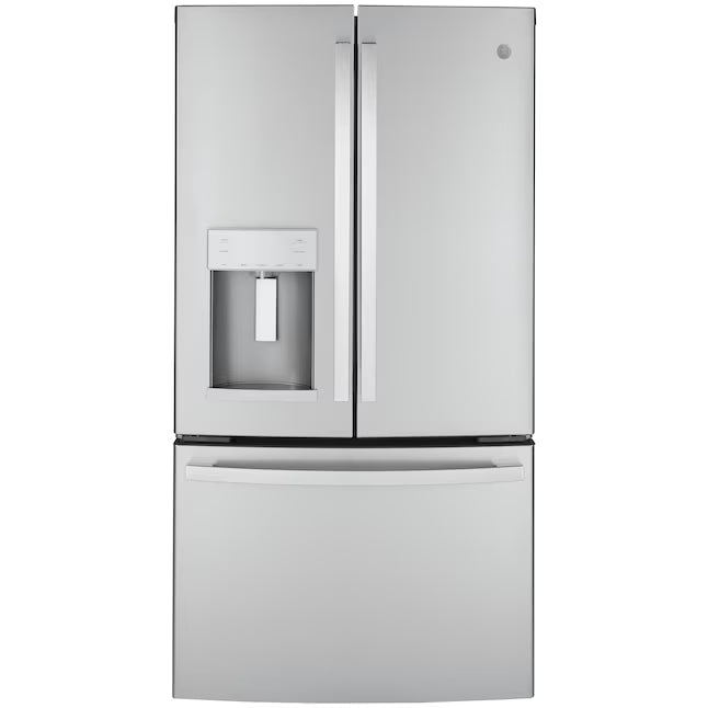 GE ENERGY STAR 22.1 Cu. Ft. Counter-Depth Fingerprint Resistant French-Door Refrigerator GYE22GYNFS - Scratch & Dent (Moderate)