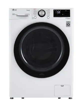 LG 2.4 cu.ft. Compact Front Load Washer with Built-In Intelligence WM1455HWA - Open Box and LG 4.2 cu.ft. Smart wi-fi Enabled Compact Front Load Dryer with Dual Inverter HeatPump™ Technology 16214 - DLHC1455W - Scratch & Dent (Minor)