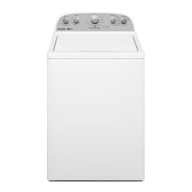 Whirlpool 3.8–3.9 Cu. Ft. Top Load Washer with 2 in 1 Removable Agitator and Soil Level Selection WTW4957PW - Scratch & Dent (Minor) and Whirlpool White Electric 7.0 Cu. Ft. Dryer with Auto Dry 16186 - WED4950HW - Scratch & Dent (Minor)