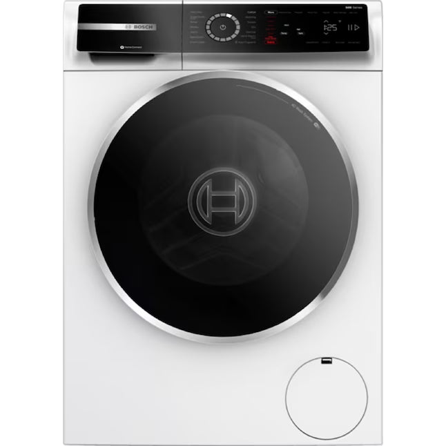 Bosch 500 Series 24 in. 2.4 cu. ft. Stackable Front Load Compact Washer in White WGB24600UC - Open Box and Bosch 500 Series 4-cu ft Stackable Ventless Electric Dryer with Steam Cycle in White WQB245B0UC - Scratch & Dent (Moderate)
