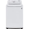 LG 4.3 cu. ft. Ultra Large Capacity Top Load Washer with 4-Way™ Agitator WT7005CW - Certified Refurbished and LG 7.3 Cu. Ft. Electric Rear Control Ultra Large Capacity Dryer with Sensor Dry 16082 - DLE6100W - Scratch & Dent (Minor)