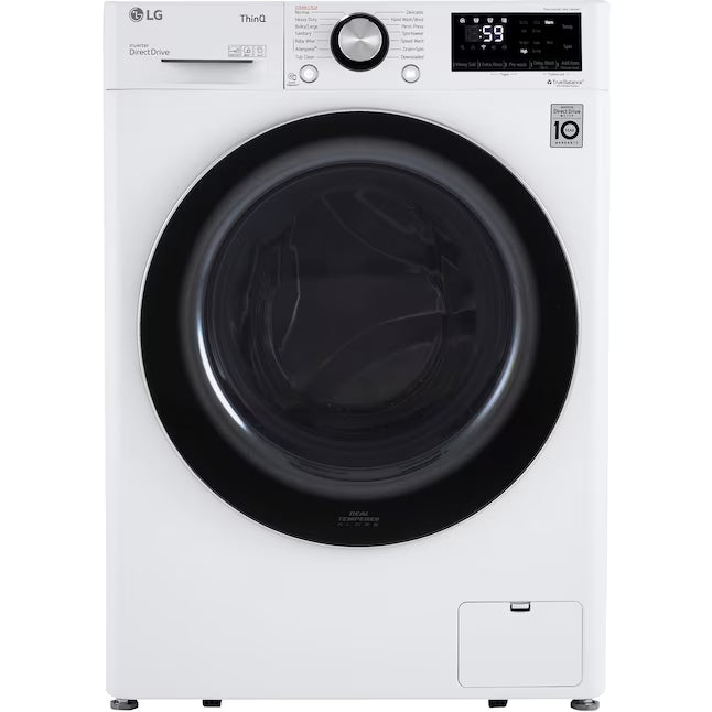 LG White 2.4 cu.ft. Smart Wi-fi Enabled Compact Front Load Washer with Built-In Intelligence 251315SD1129 - WM1455HWA - Scratch & Dent (Minor)
