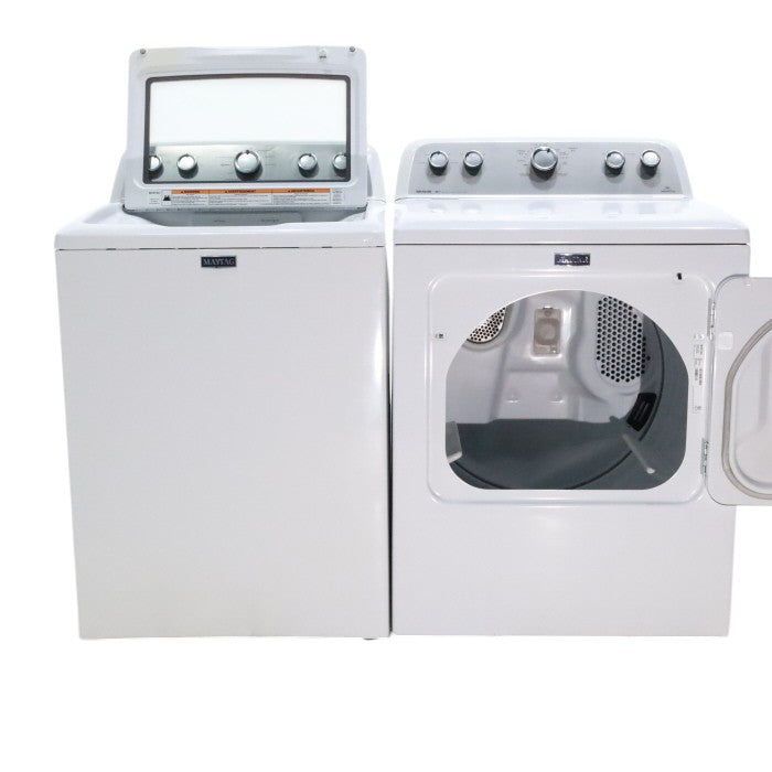 Pictures of Neu Elite Maytag Bravos High Capacity Impeller Washer & Electric Dryer Set: 4.3 cu. ft. High Capacity Impeller Washer With Extra Water Cycle / Option & 7.0 cu. ft. Electric 220v Dryer With Auto Sensor Dry  - Certified Refurbished - Neu Appliance Outlet - Discount Appliance Outlet in Austin, Tx