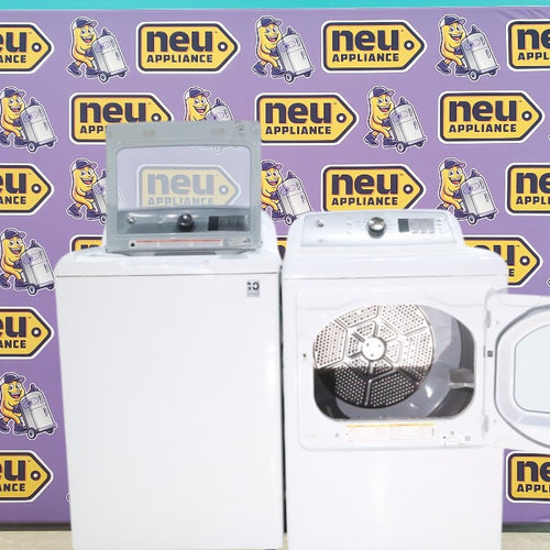 Pictures of Neu Elite GE High Capacity Impeller Washer & Electric Dryer Set: 4.6 cu. ft. High Capacity Impeller Washer With Extra Water Cycle / Option & 7.4 cu. ft. Electric 220v Dryer With Auto Sensor Dry - Certified Refurbished - Neu Appliance Outlet - Discount Appliance Outlet in Austin, Tx