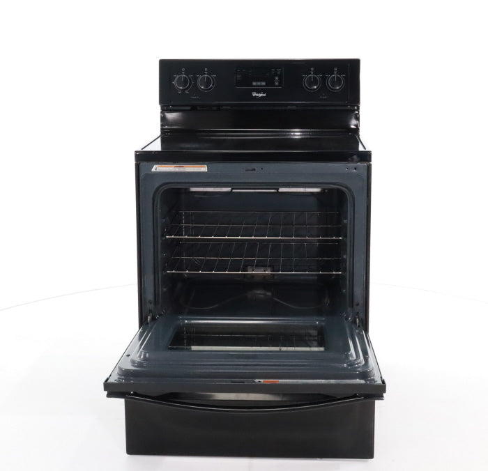Black Whirlpool 4.8 cu. ft. 4 Heating Element Freestanding Electric Range with Custom Broil- Certified Refurbished
