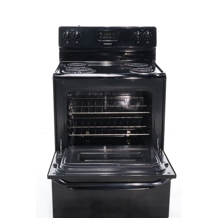 Pictures of Black Frigidaire 4.8 cu. ft. 4 Heating Element Freestanding Electric Range with Even Baking Technology - Certified Refurbished - Neu Appliance Outlet - Discount Appliance Outlet in Austin, Tx