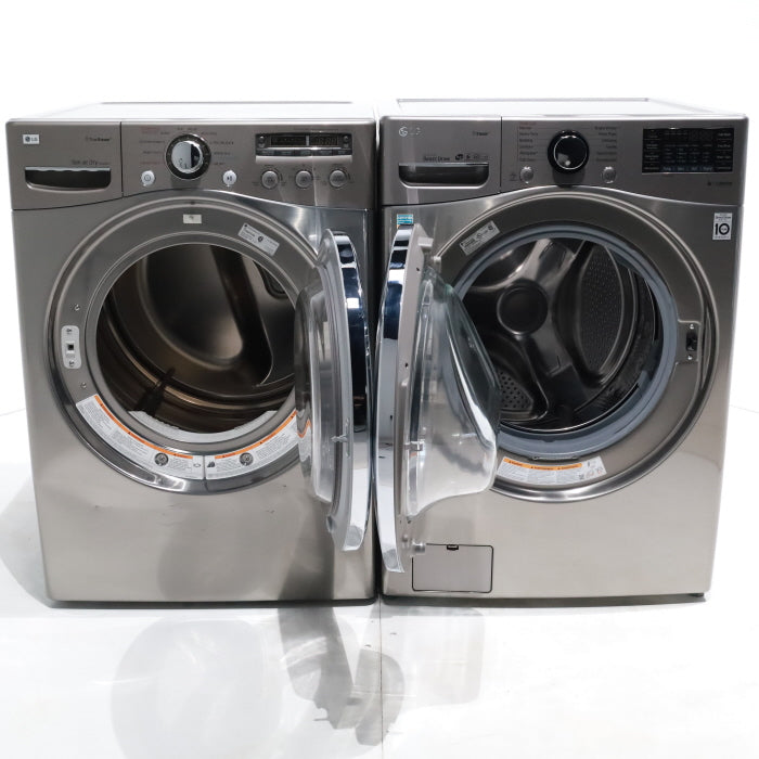 Pictures of Graphite Steel LG 4.5 cu. ft. Steam Front Load Washer with SmartThinQ and 7.3 cu. ft. Front Load Electric Dryer with TrueSteam - Certified Refurbished - Neu Appliance Outlet - Discount Appliance Outlet in Austin, Tx