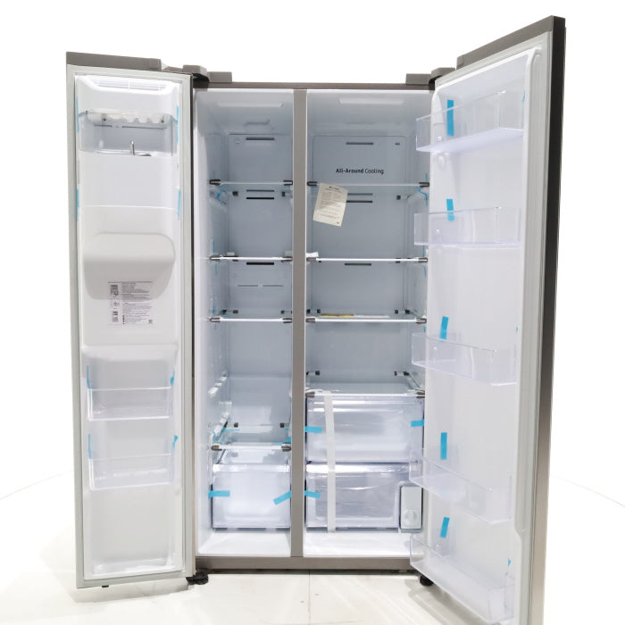 Fingerprint-Resistant Stainless Steel Samsung 27.4 cu. ft. Side by Side Refrigerator with External Water and Ice Dispenser - Scratch & Dent - Major