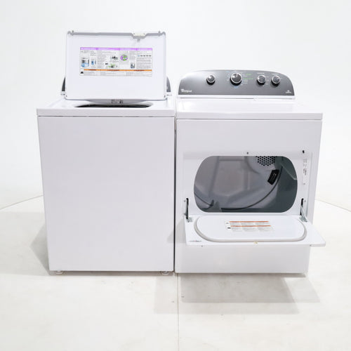 Pictures of ENERGY STAR 3.8 cu ft Whirlpool Top-Load Washing Machine with Low-Profile Impeller and 7.0 cu ft Whirlpool Electric Dryer with Hamper Door - Certified Refurbished - Neu Appliance Outlet - Discount Appliance Outlet in Austin, Tx