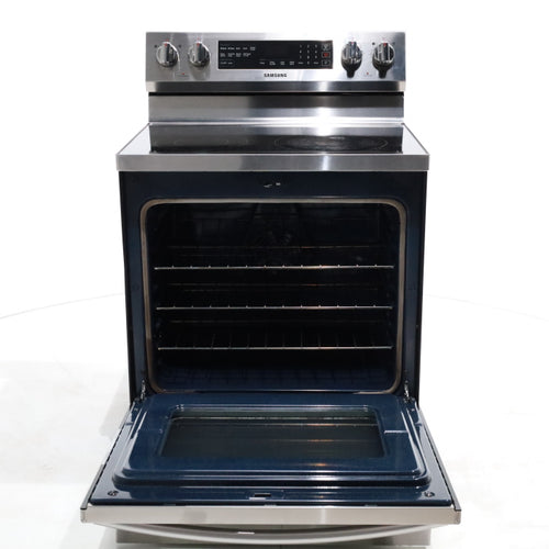 Pictures of Stainless Steel Samsung 5.9 cu. ft. Freestanding 5 Heating Element Smooth Cooktop Electric Range with True Convection  - Certified Refurbished - Neu Appliance Outlet - Discount Appliance Outlet in Austin, Tx