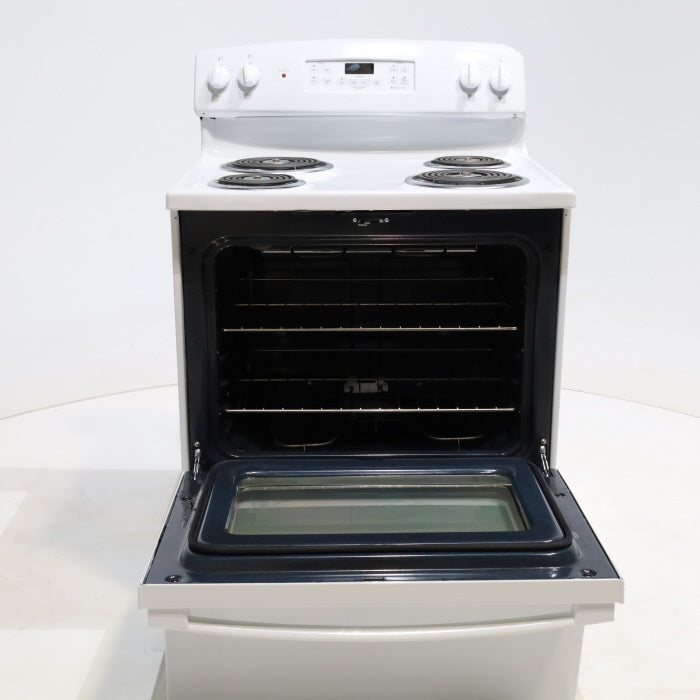 Pictures of White GE 5.0 cu. ft. Freestanding 4 Heating Element Electric Range with Dual Element Baking - Scratch & Dent - Minor - Neu Appliance Outlet - Discount Appliance Outlet in Austin, Tx