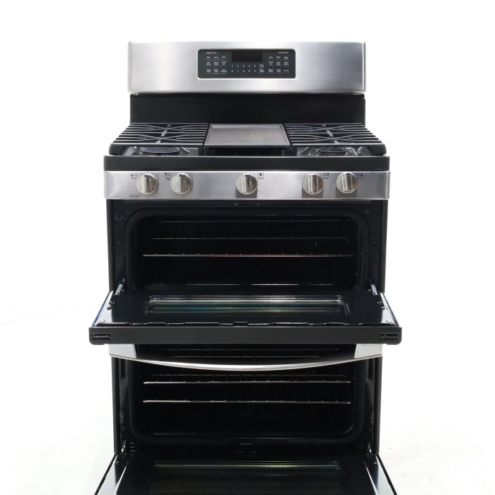 Pictures of Stainless Steel GE 6.8 Total cu. ft. 5 Burner Freestanding Gas Range with Double Oven - Scratch & Dent - Minor - Neu Appliance Outlet - Discount Appliance Outlet in Austin, Tx