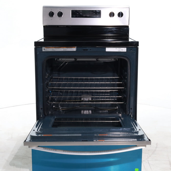 Fingerprint Resistant Stainless Steel Whirlpool 5.3 cu. ft. Freestanding 5 Heating Element Smooth Cooktop Electric Range with Frozen Bake Technology Scratch & Dent - Minor
