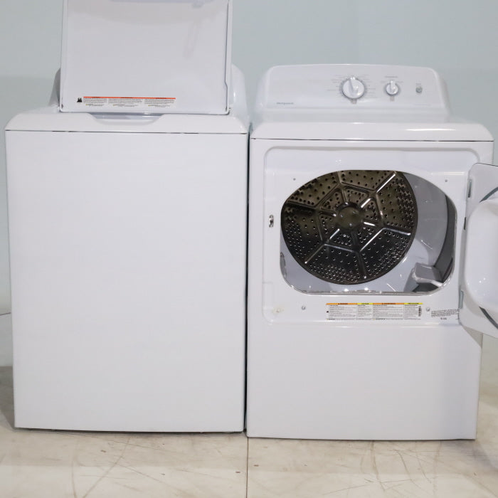 Pictures of Hotpoint 3.8 cu. ft. Top Load Washing Machine with Stainless Steel Basket and 6.2 cu. ft. Gas Dryer with 120 ft. Venting Capability - Scratch & Dent - Minor - Neu Appliance Outlet - Discount Appliance Outlet in Austin, Tx