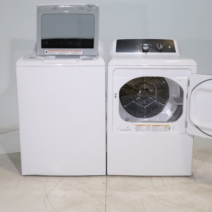 Pictures of GE 4.5 cu. ft. Top Load Washer with Water Level Control and 6.2 cu. ft. Gas Dryer with up to 120 ft. Venting - Scratch & Dent - Minor - Neu Appliance Outlet - Discount Appliance Outlet in Austin, Tx