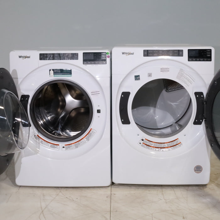 Pictures of Whirlpool ENERGY STAR 4.5 Cu. Ft. Front Load Washer with Quick Wash Cycle and 7.4 Cu. Ft. ENERGY STAR Electric Wrinkle Shield Dryer with Advanced Moisture Sensing - Scratch and Dent - Minor - Neu Appliance Outlet - Discount Appliance Outlet in Austin, Tx